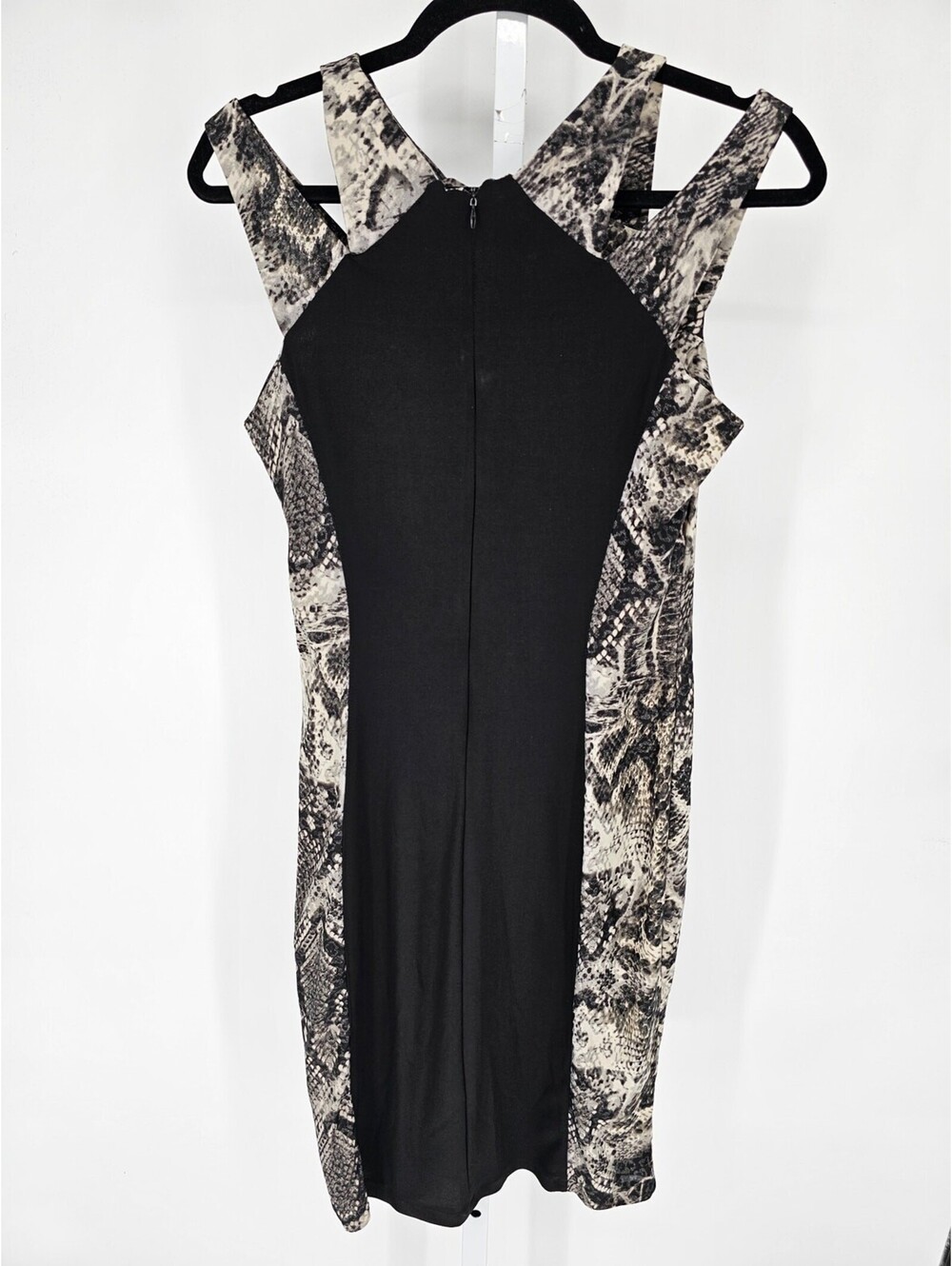 Vtg Linda Segal by Navici Womens Sz M Bodycon Knee Length Snakeskin Print Dress